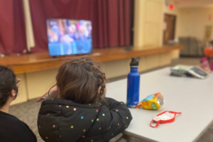 Children watching the presidential inauguration
